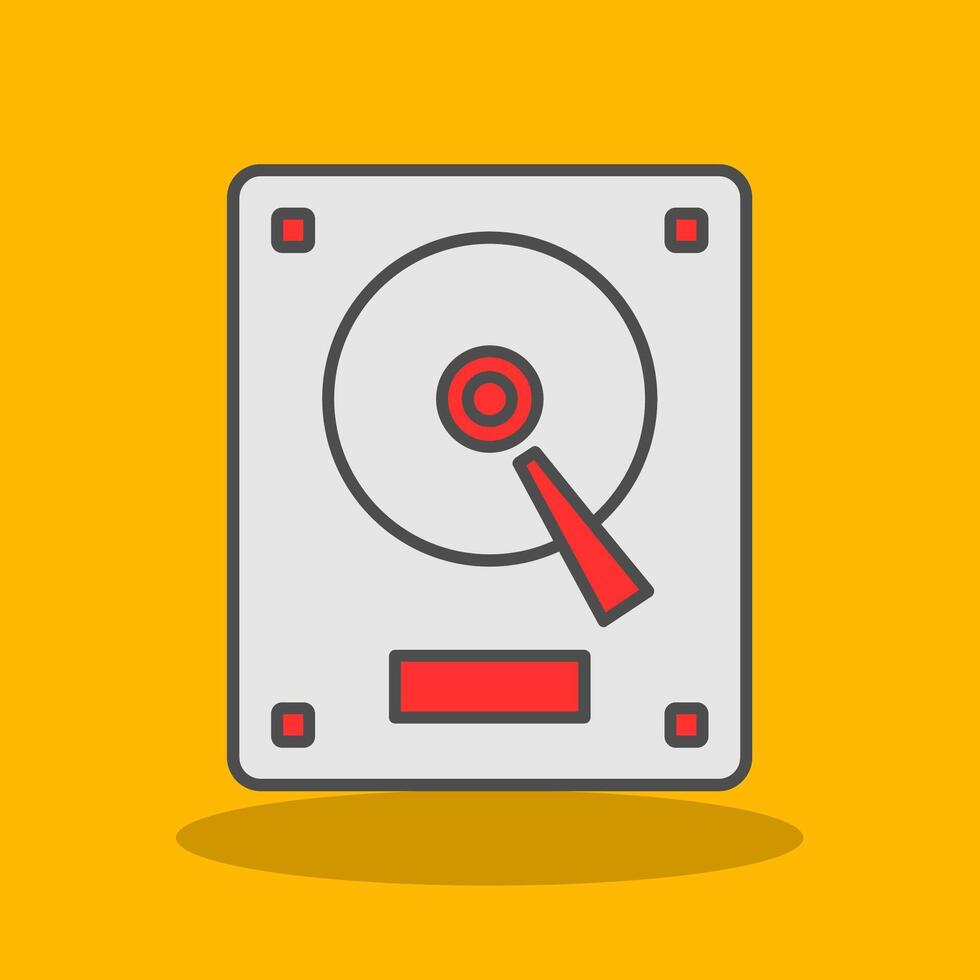 Hard Drive Filled Shadow Icon vector
