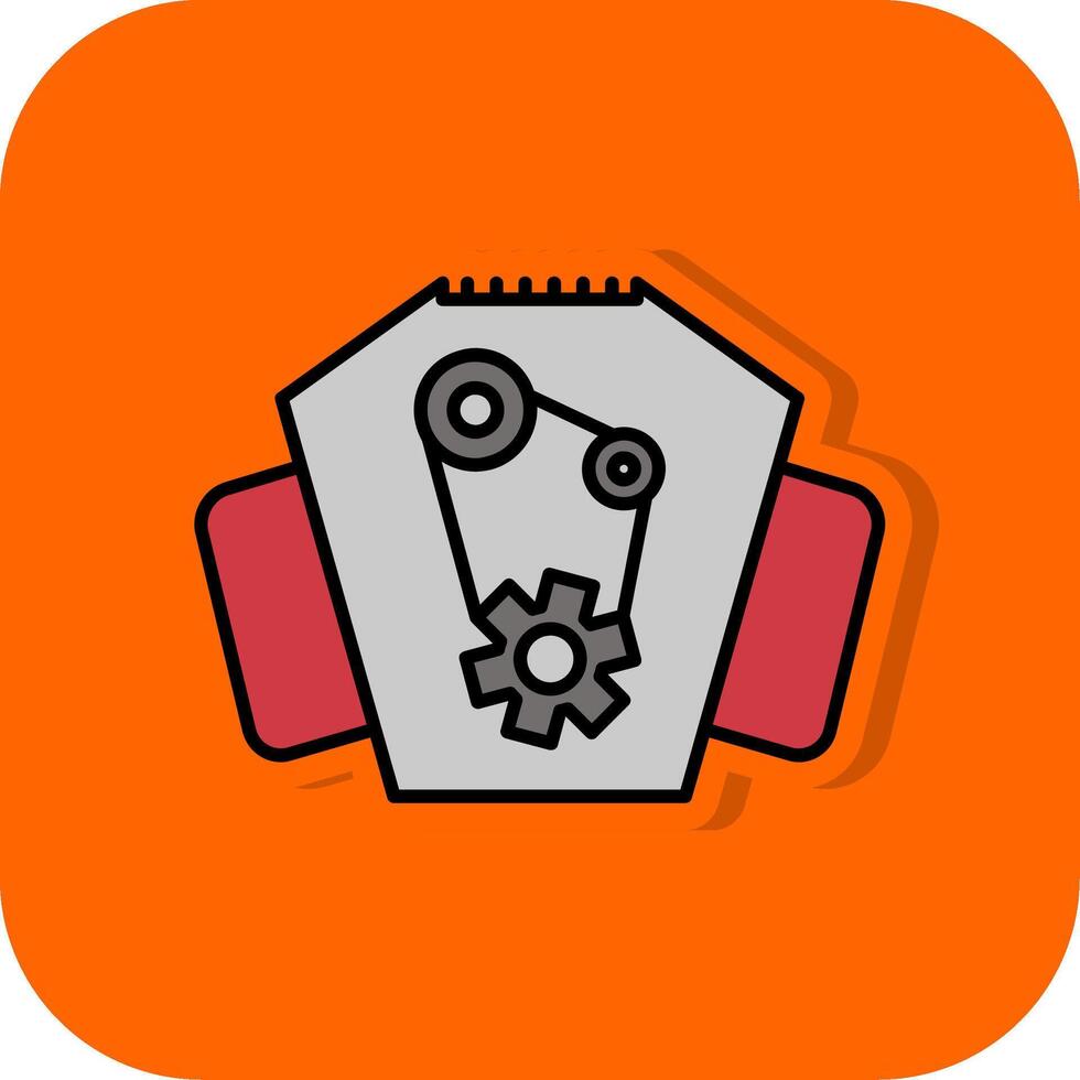 Engine Filled Orange background Icon vector