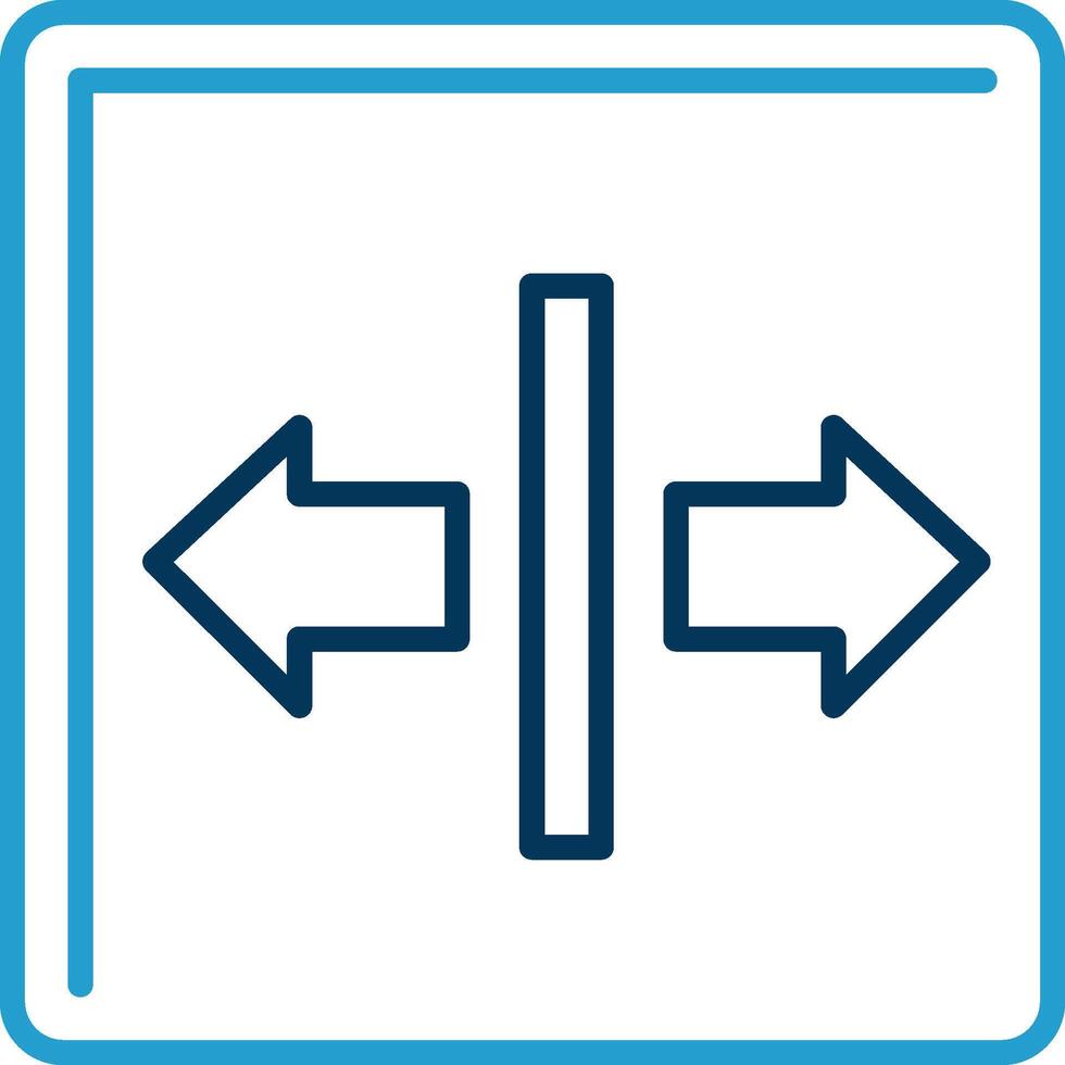 Left Right Line Blue Two Color Icon vector