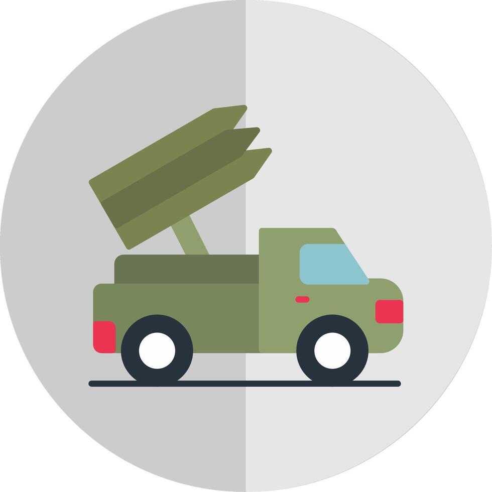Missile Truck Flat Scale Icon vector