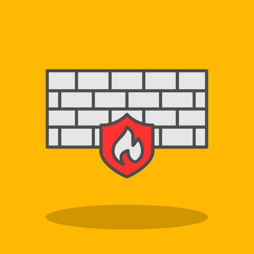 Firewall Filled Shadow Icon vector