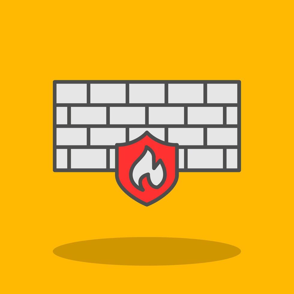 Firewall Filled Shadow Icon vector