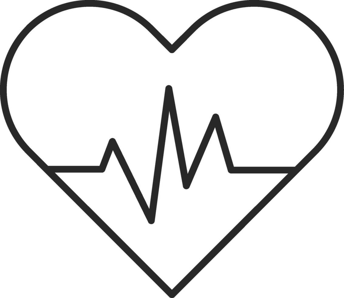 Heart Beat Skined Filled Icon vector