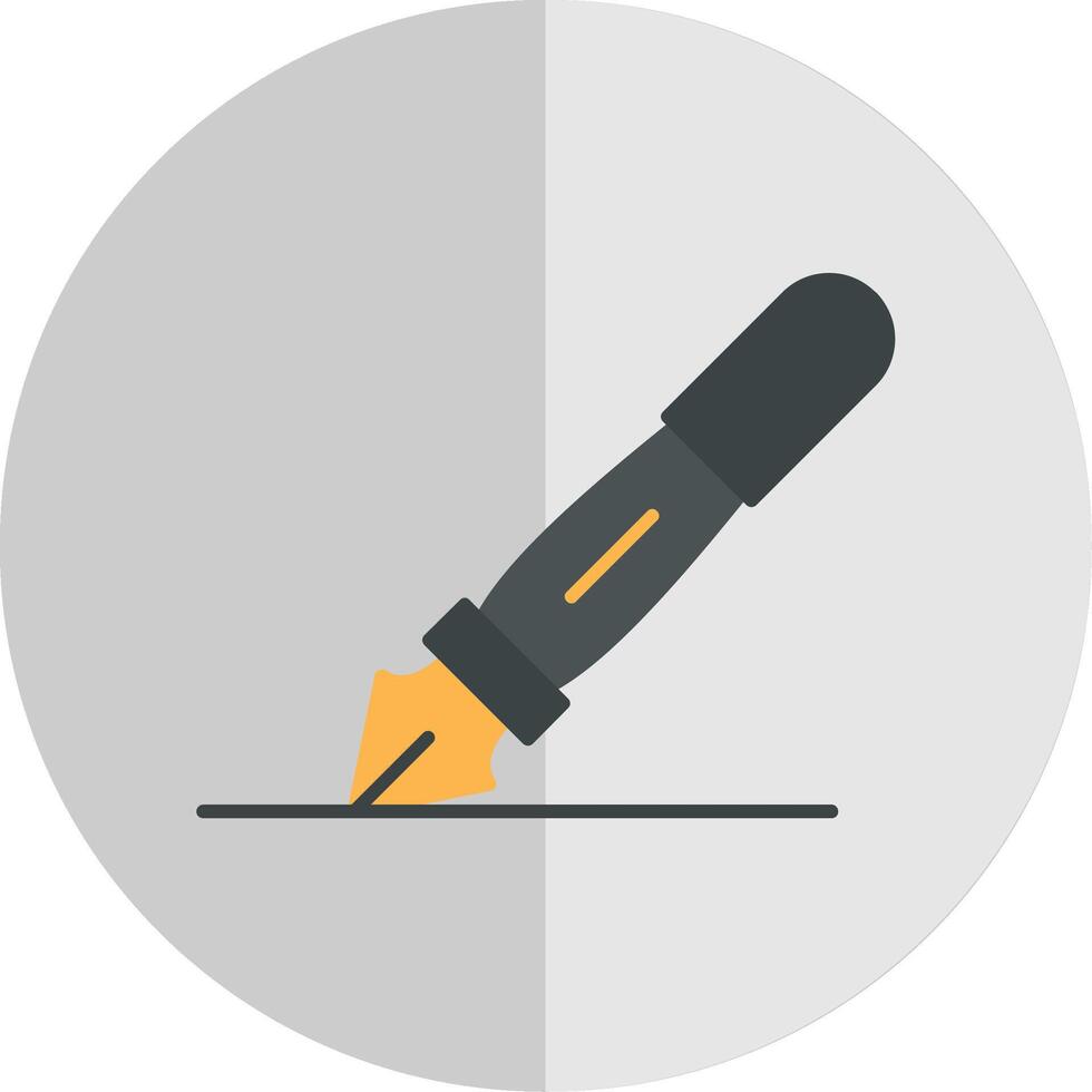 Fountain Pen Flat Scale Icon vector