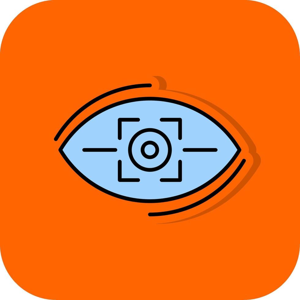 Vision Filled Orange background Icon vector