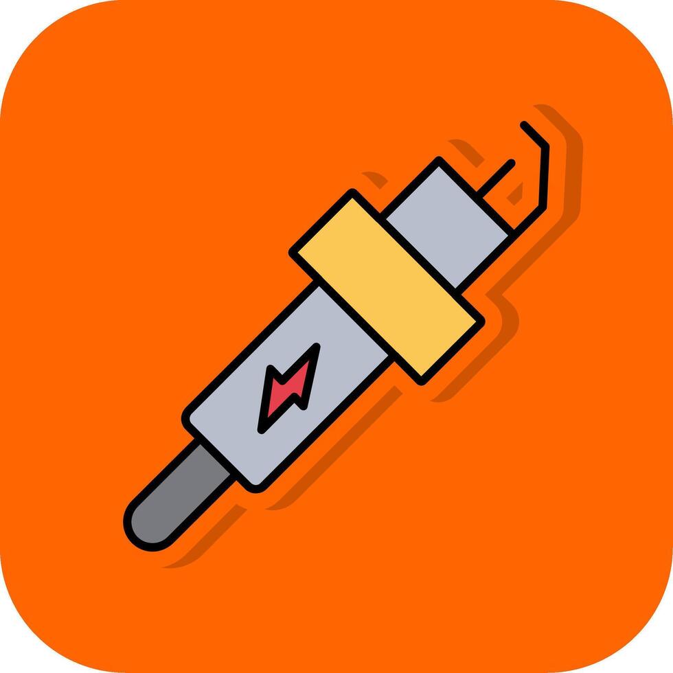 Spark Plug Filled Orange background Icon vector