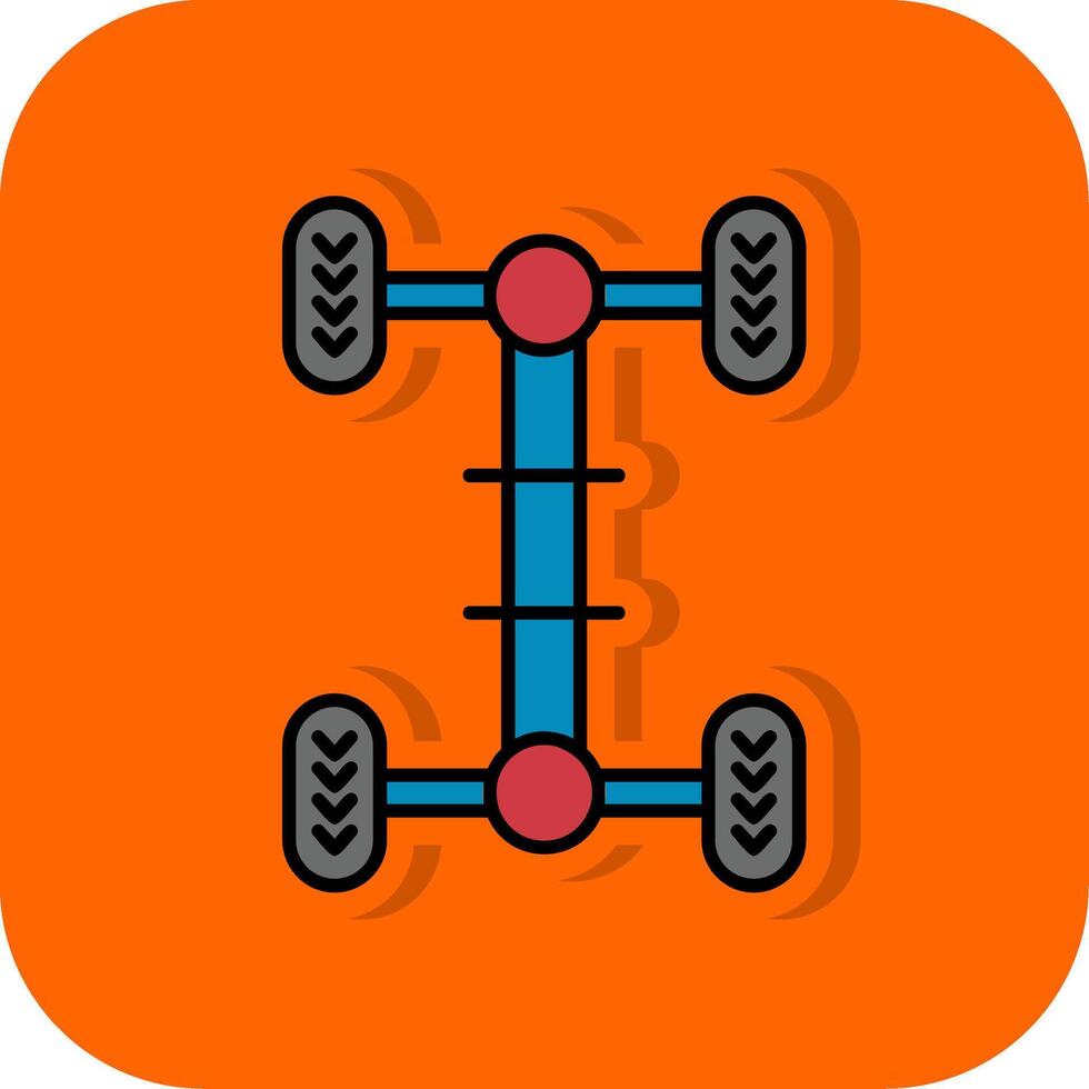 Chassis Filled Orange background Icon vector