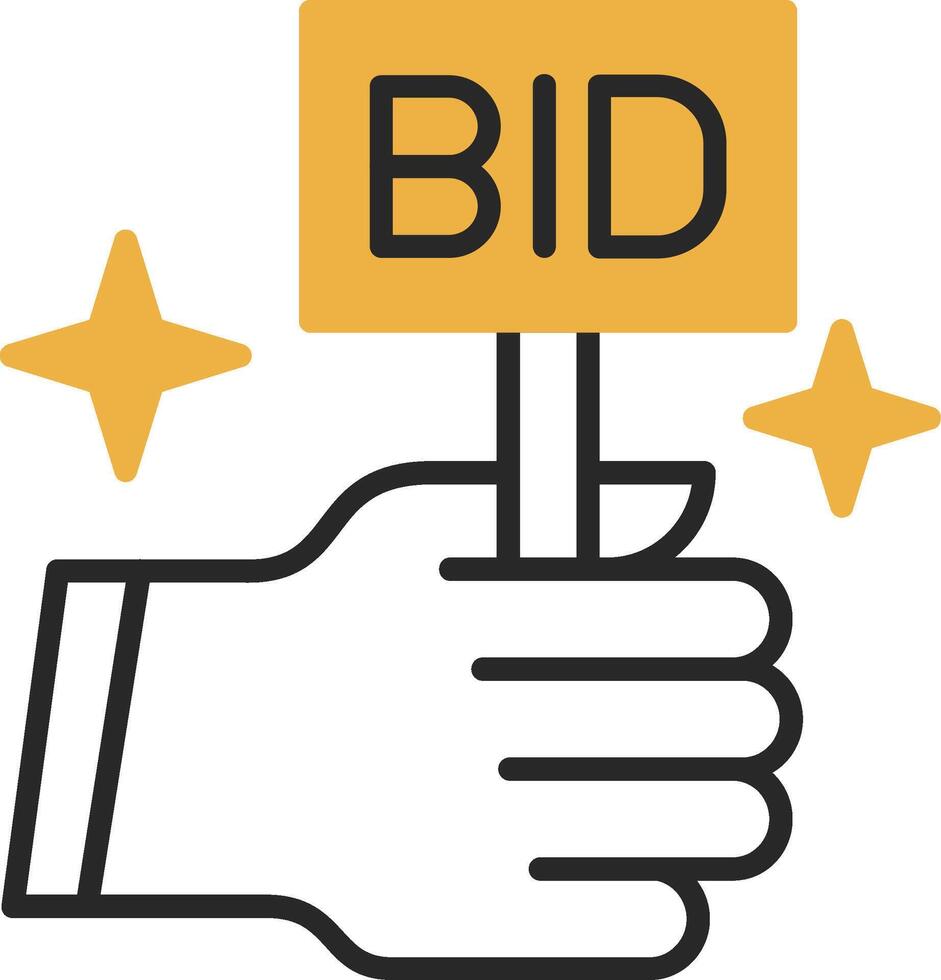 Bid Skined Filled Icon vector