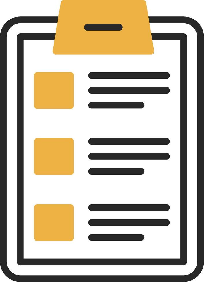 Checklist Skined Filled Icon vector