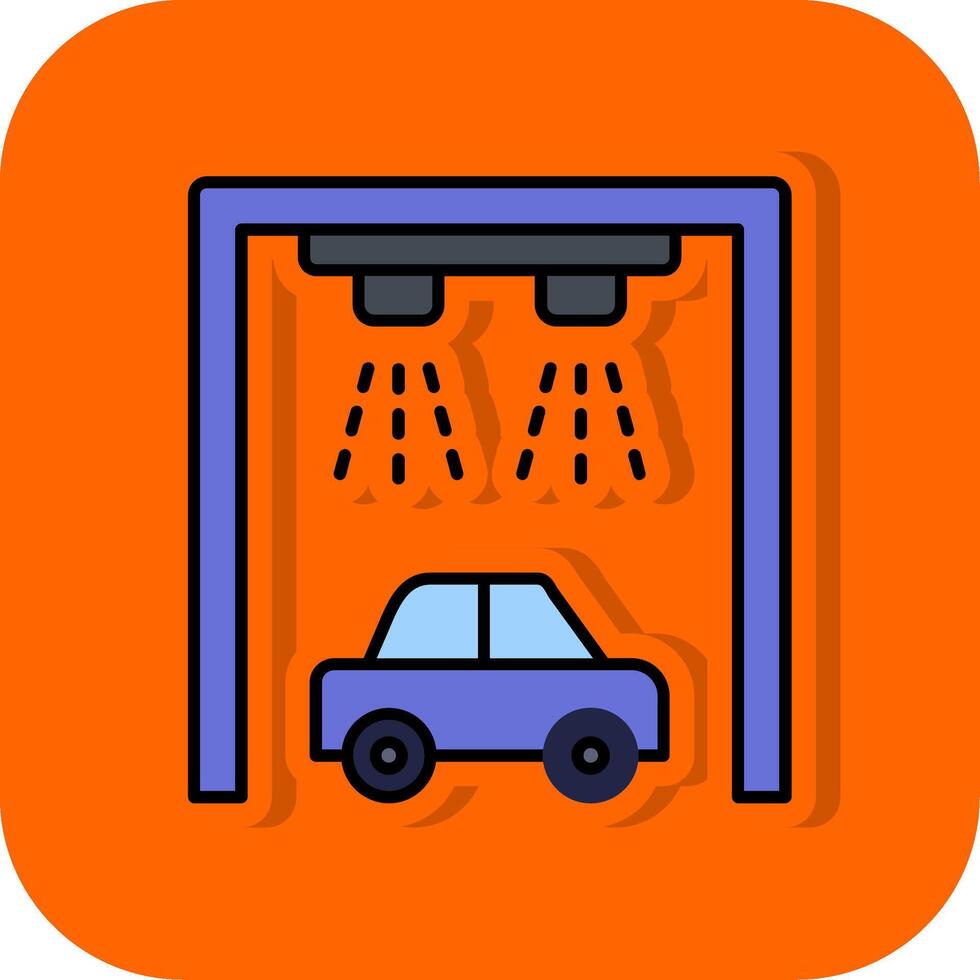 coche lavar lleno naranja antecedentes icono vector