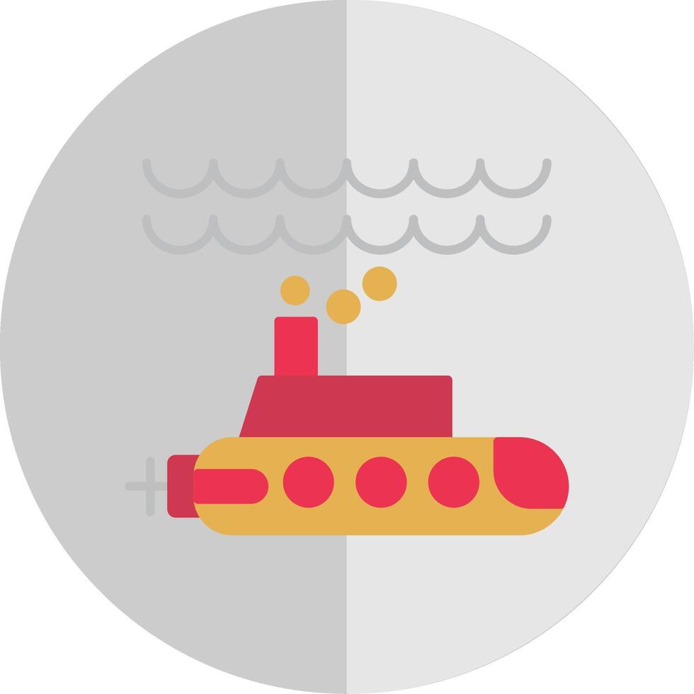 submarino plano escala icono vector