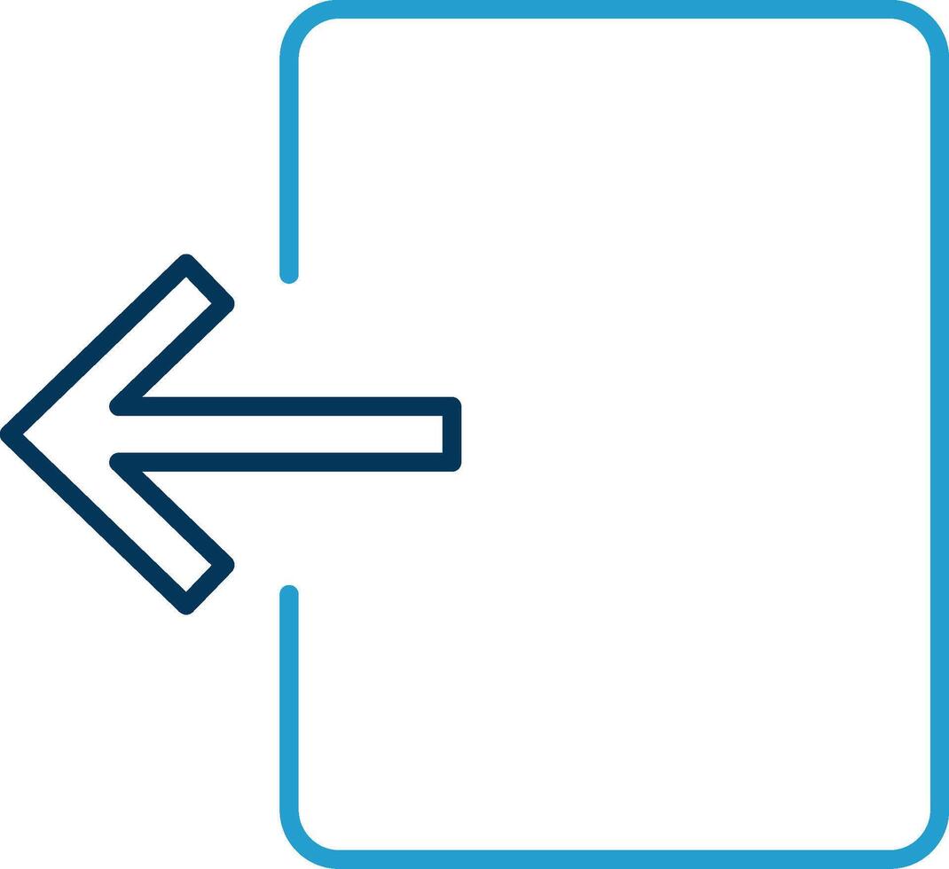 Exit Door Line Blue Two Color Icon vector