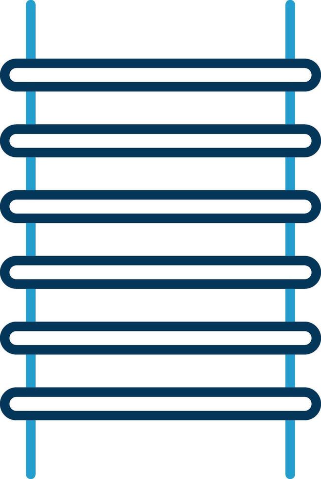 Step Ladder Line Blue Two Color Icon vector