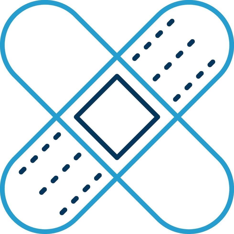 Bandage Line Blue Two Color Icon vector