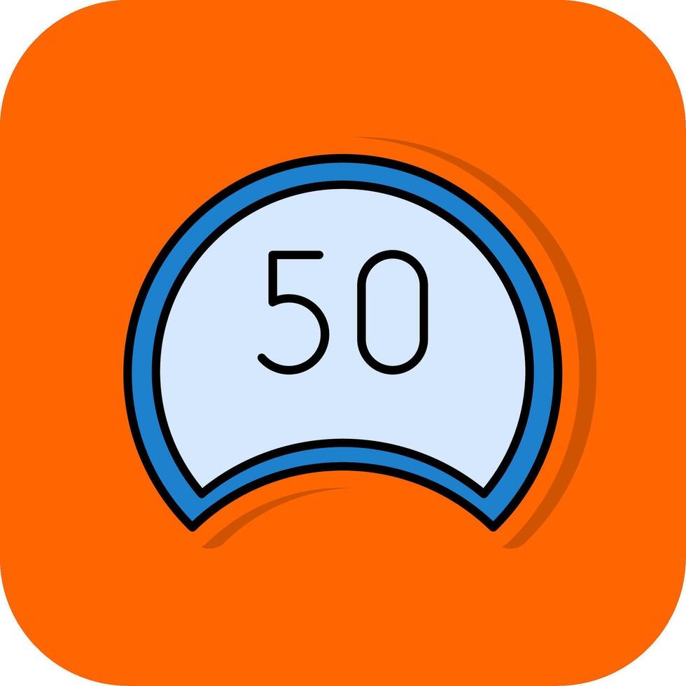 Speed Limit Filled Orange background Icon vector