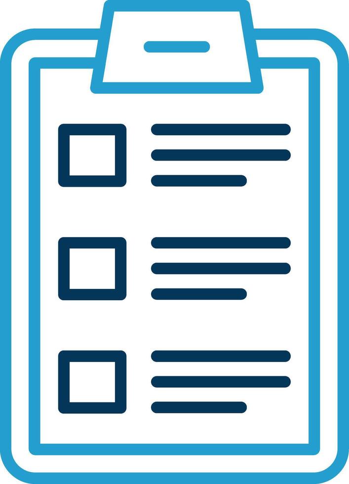 Checklist Line Blue Two Color Icon vector