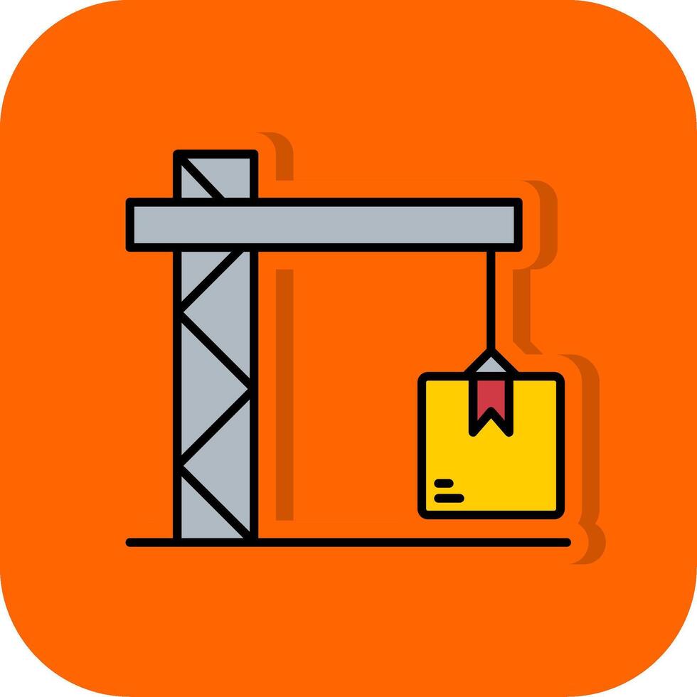 Crane Filled Orange background Icon vector