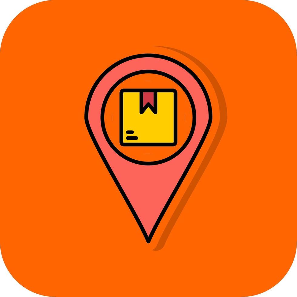 Tracking Filled Orange background Icon vector