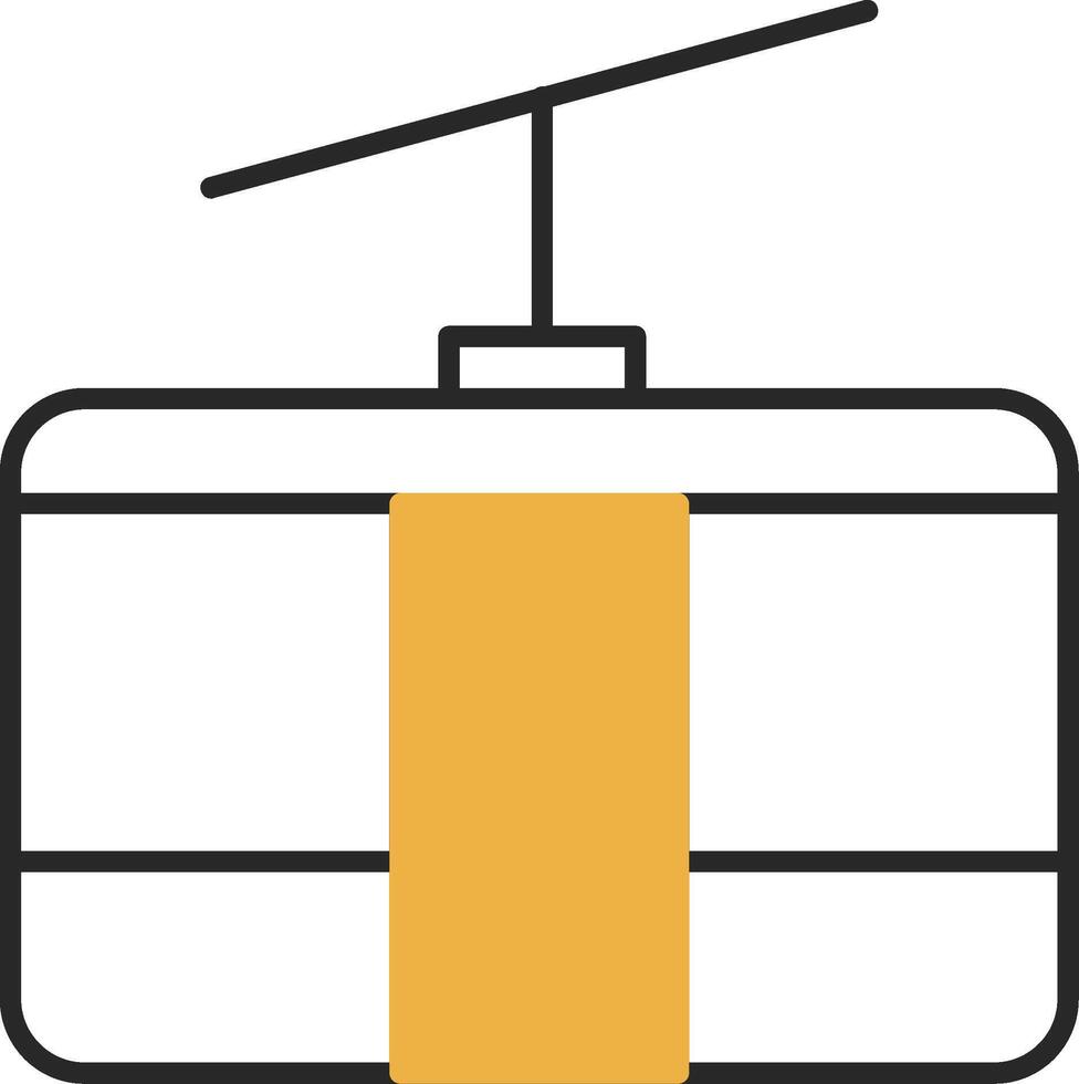 Cableway Skined Filled Icon vector