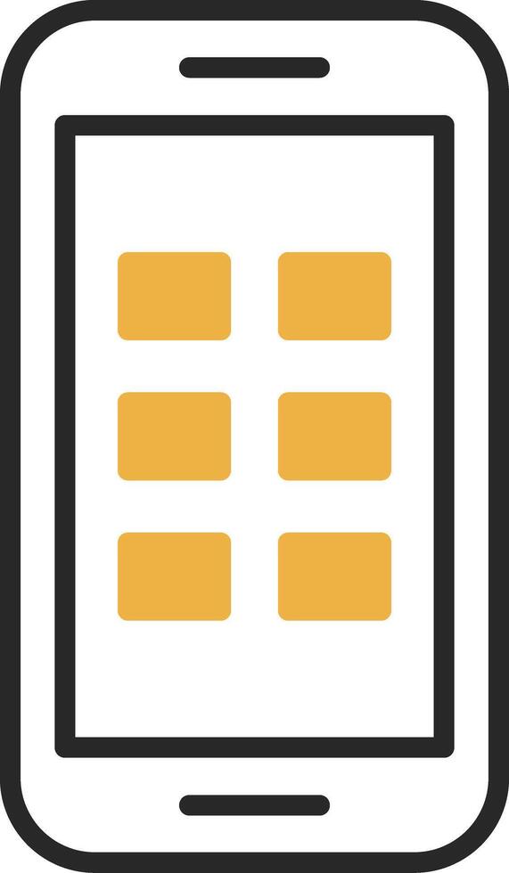 Phone Skined Filled Icon vector