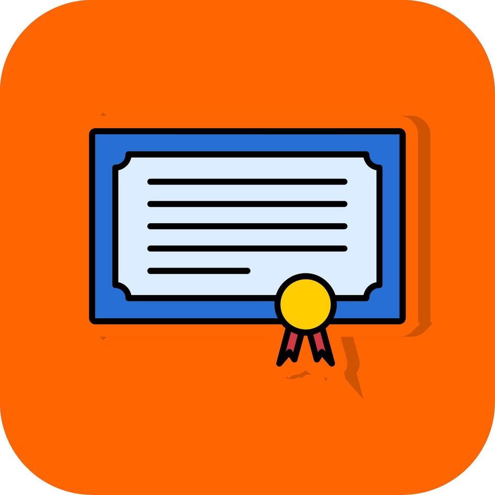 Certification Filled Orange background Icon vector