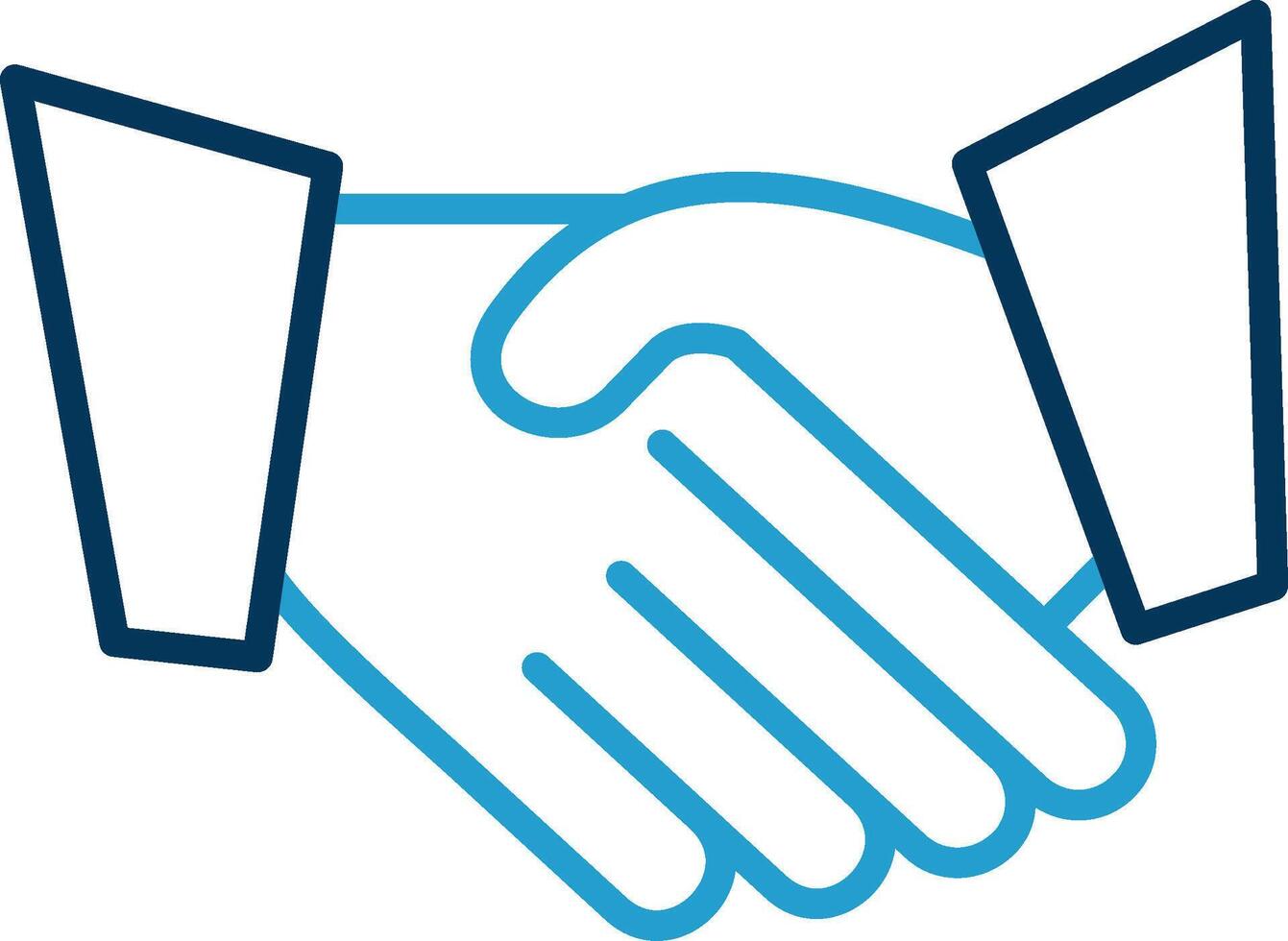 Hand Shaking Line Blue Two Color Icon vector