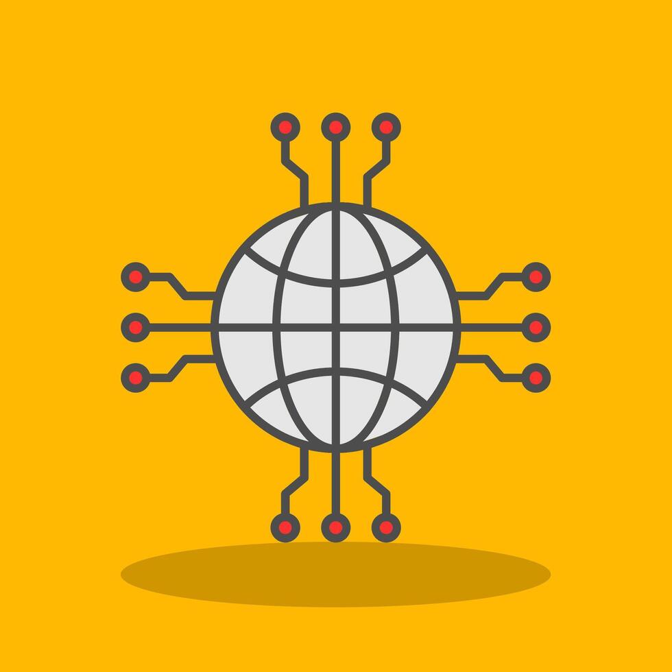 Network Filled Shadow Icon vector