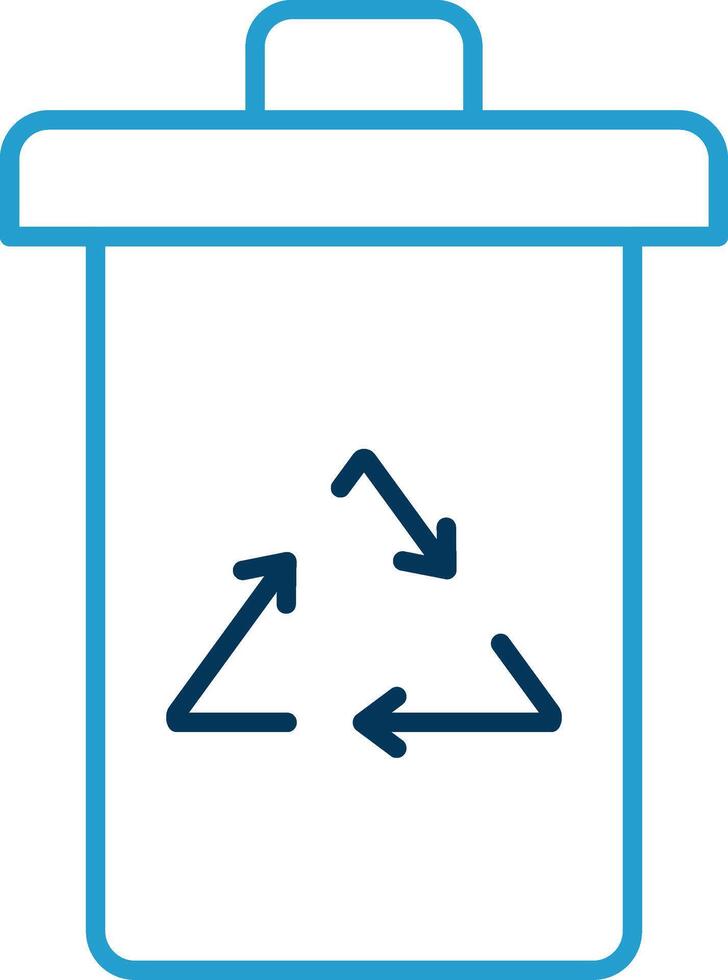Garbage Line Blue Two Color Icon vector