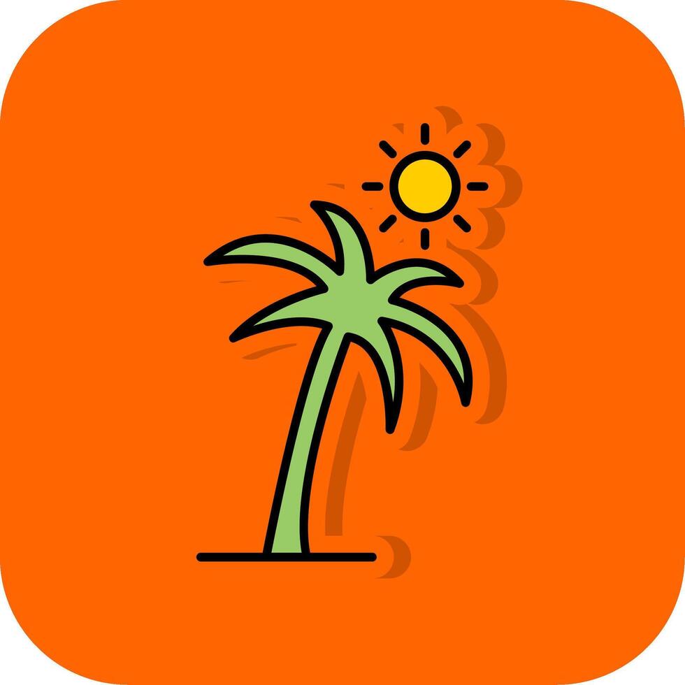 plam árbol lleno naranja antecedentes icono vector