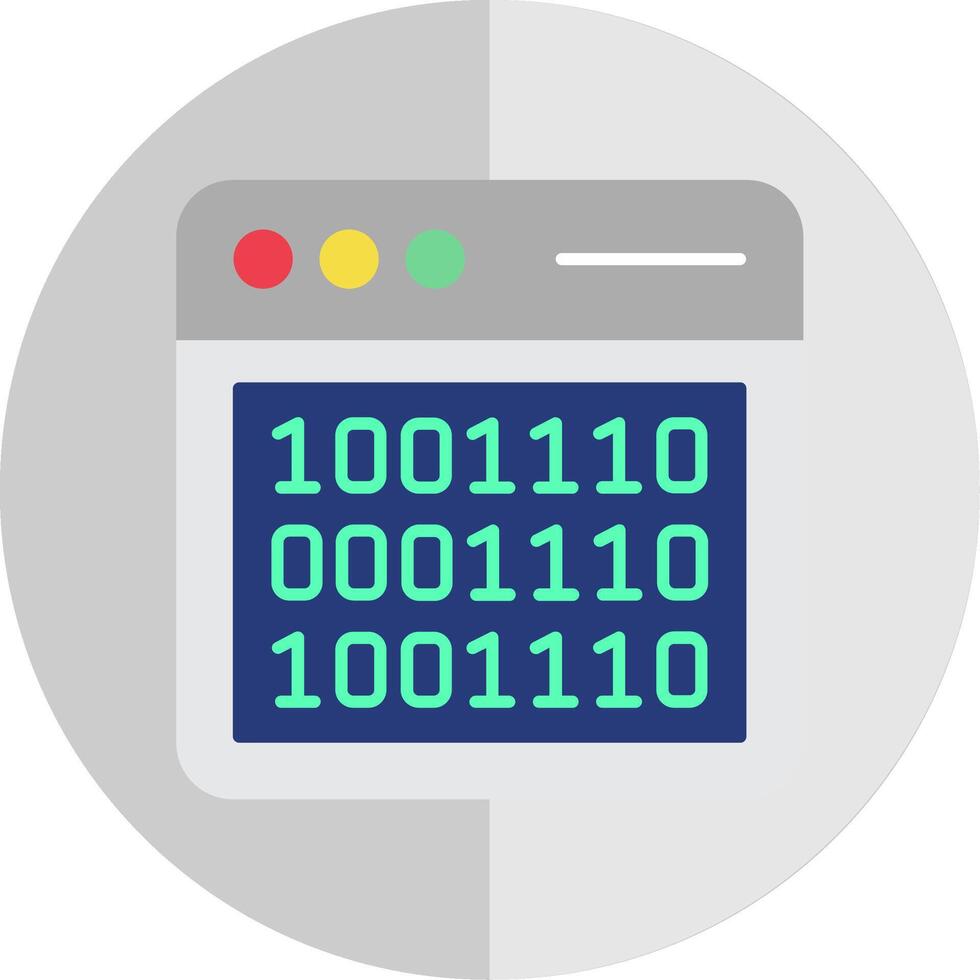 Binary Code Flat Scale Icon vector