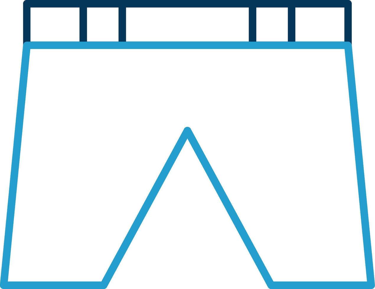 Shorts Line Blue Two Color Icon vector