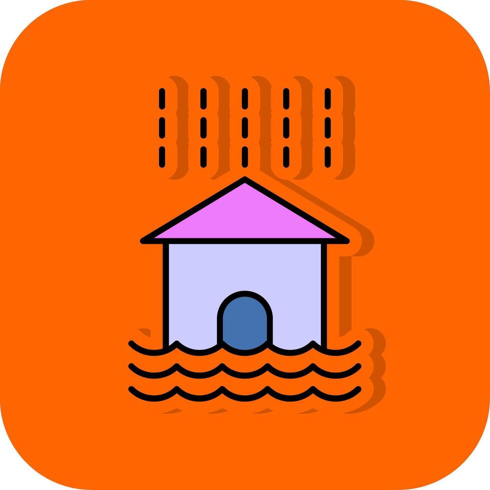 Flood Filled Orange background Icon vector