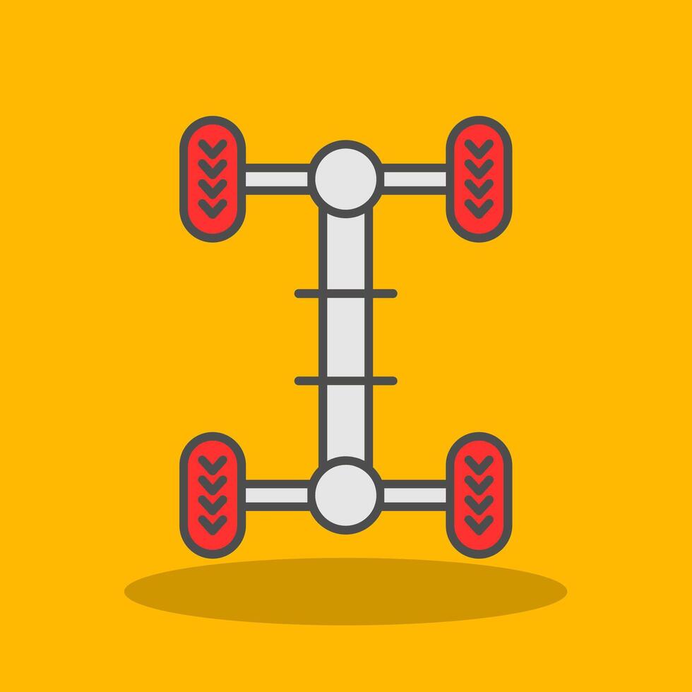 Chassis Filled Shadow Icon vector