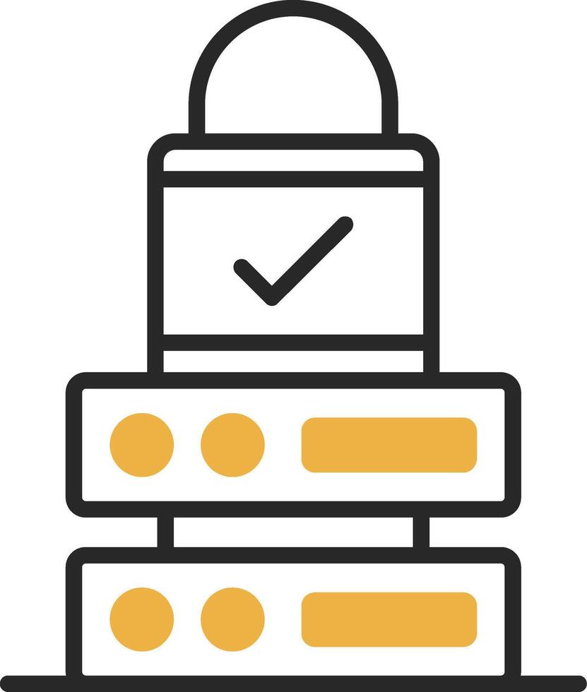 Data Protection Skined Filled Icon vector