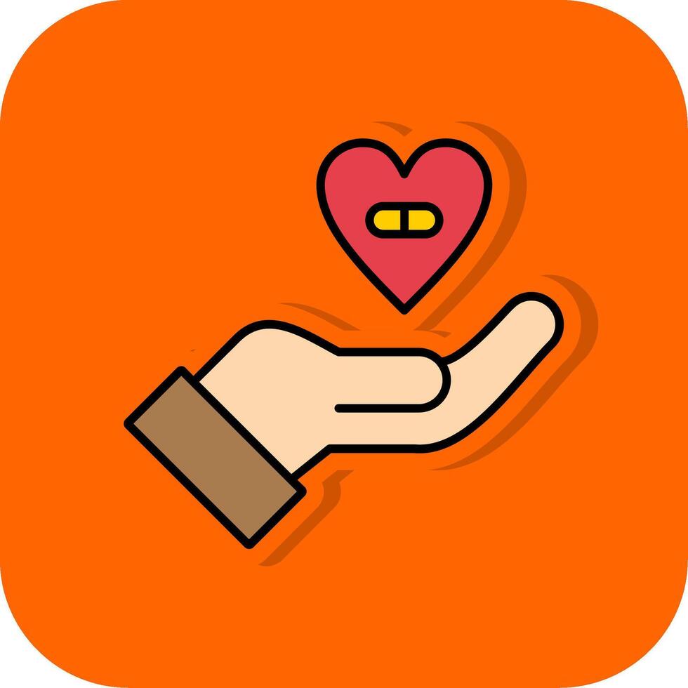 Medical Filled Orange background Icon vector