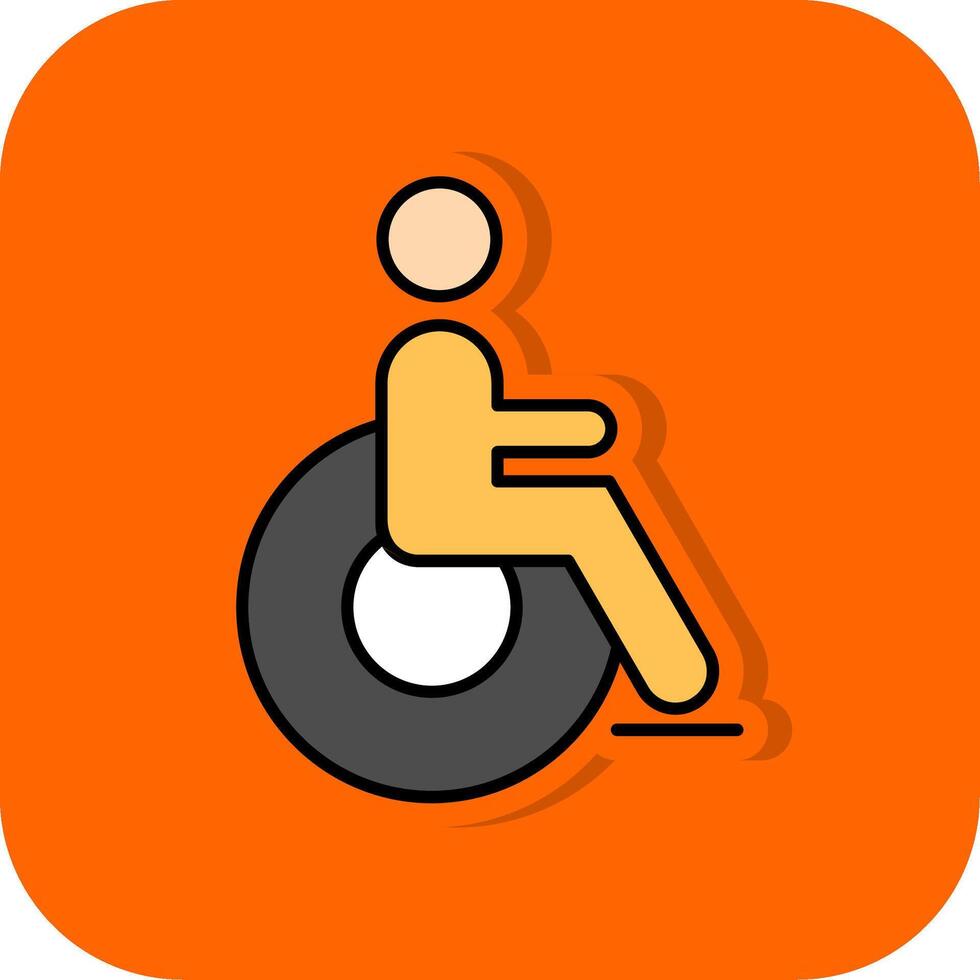 Disabled Filled Orange background Icon vector