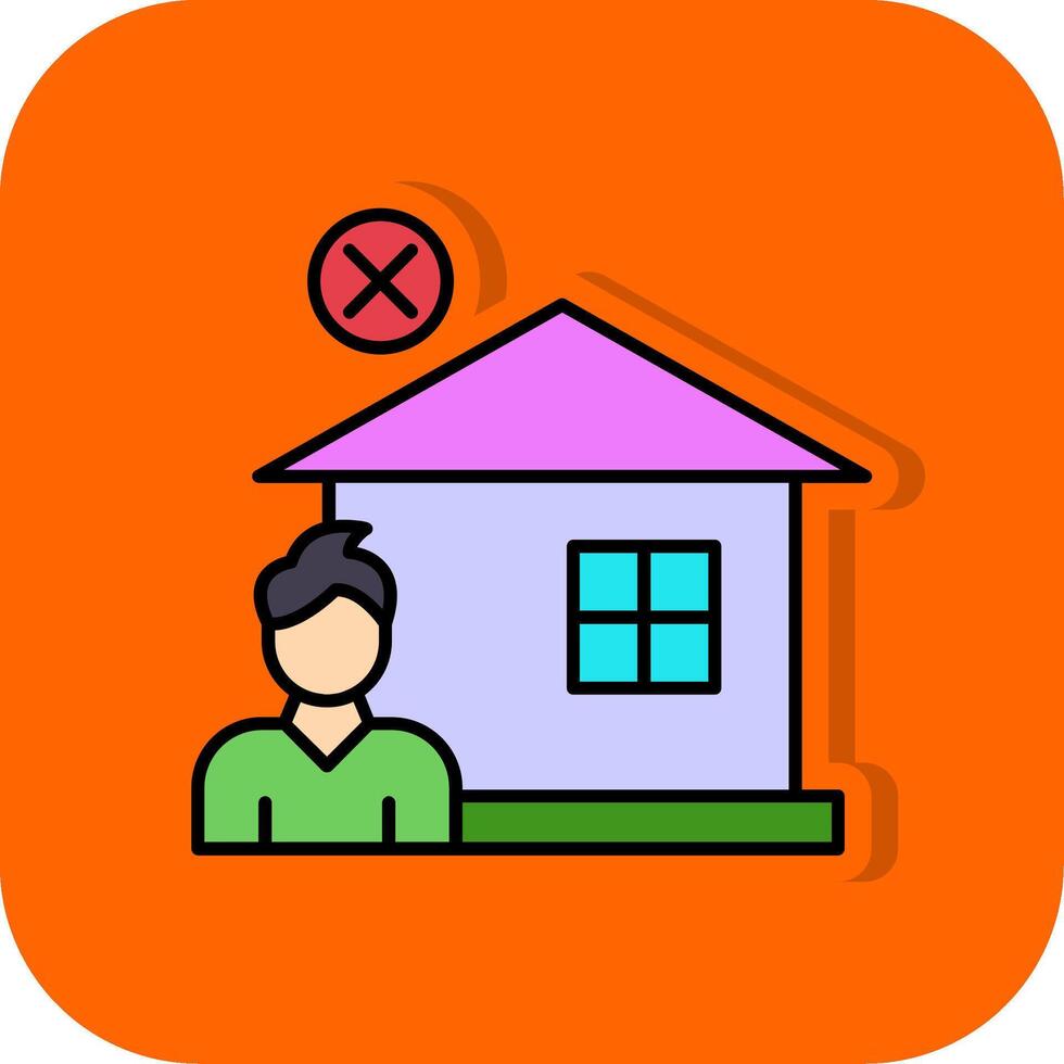 Homeless Filled Orange background Icon vector