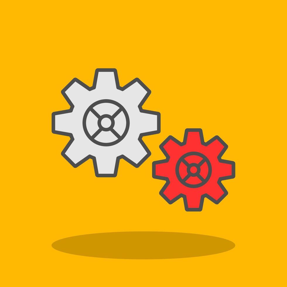 Gear Filled Shadow Icon vector