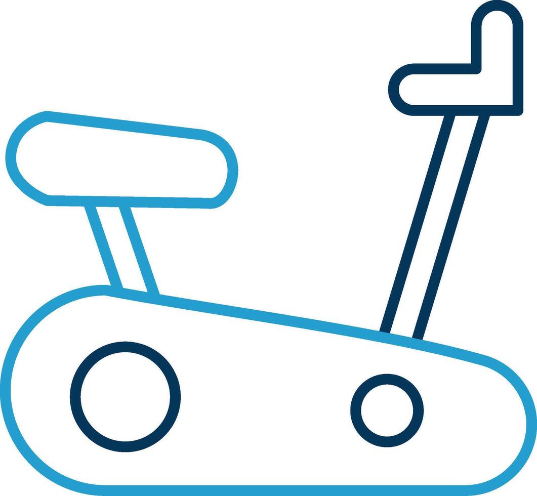 Exercising Bike Line Blue Two Color Icon vector