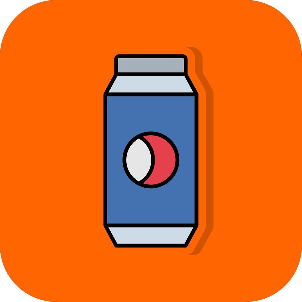 Can Filled Orange background Icon vector