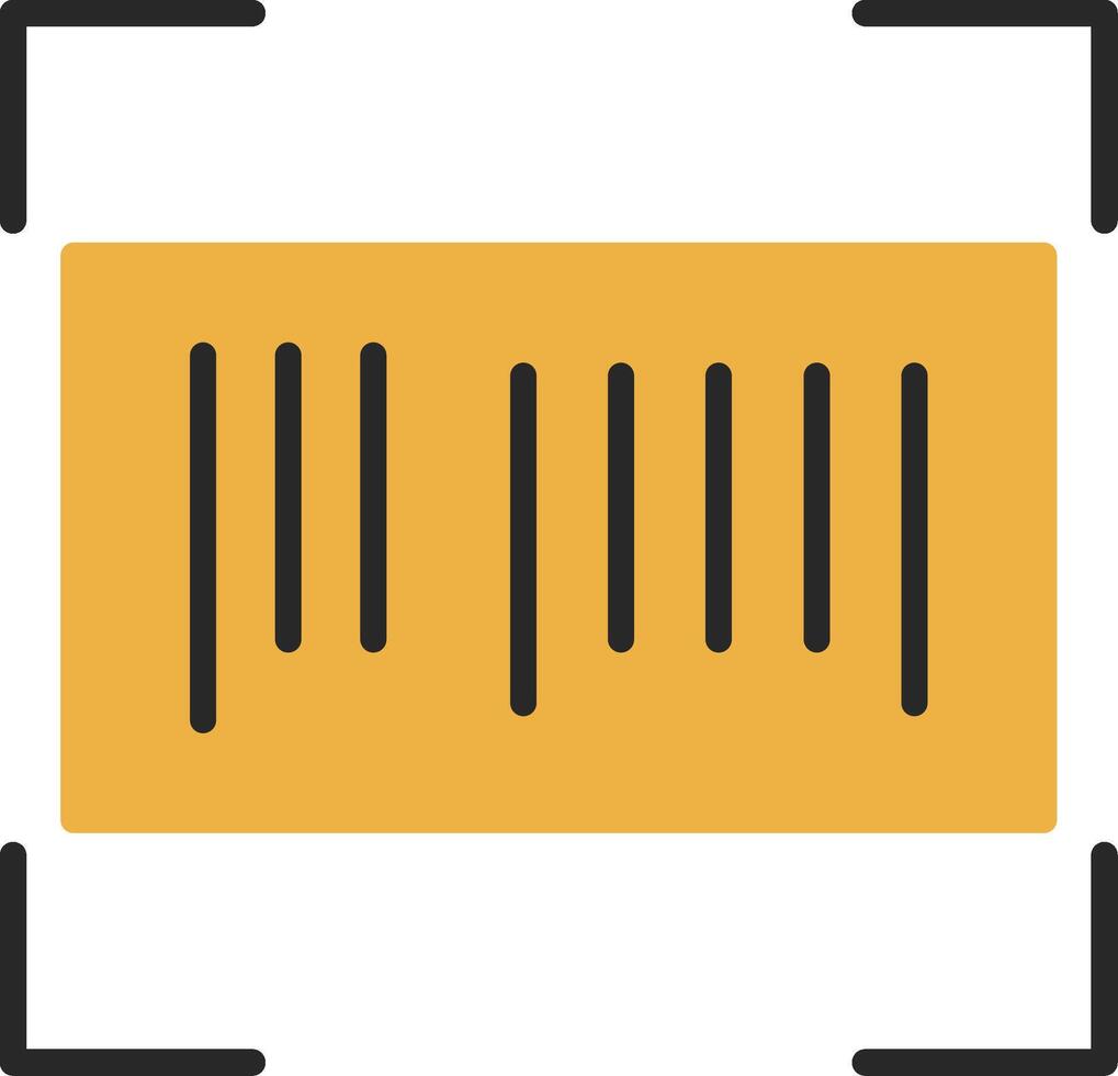 Barcode Skined Filled Icon vector