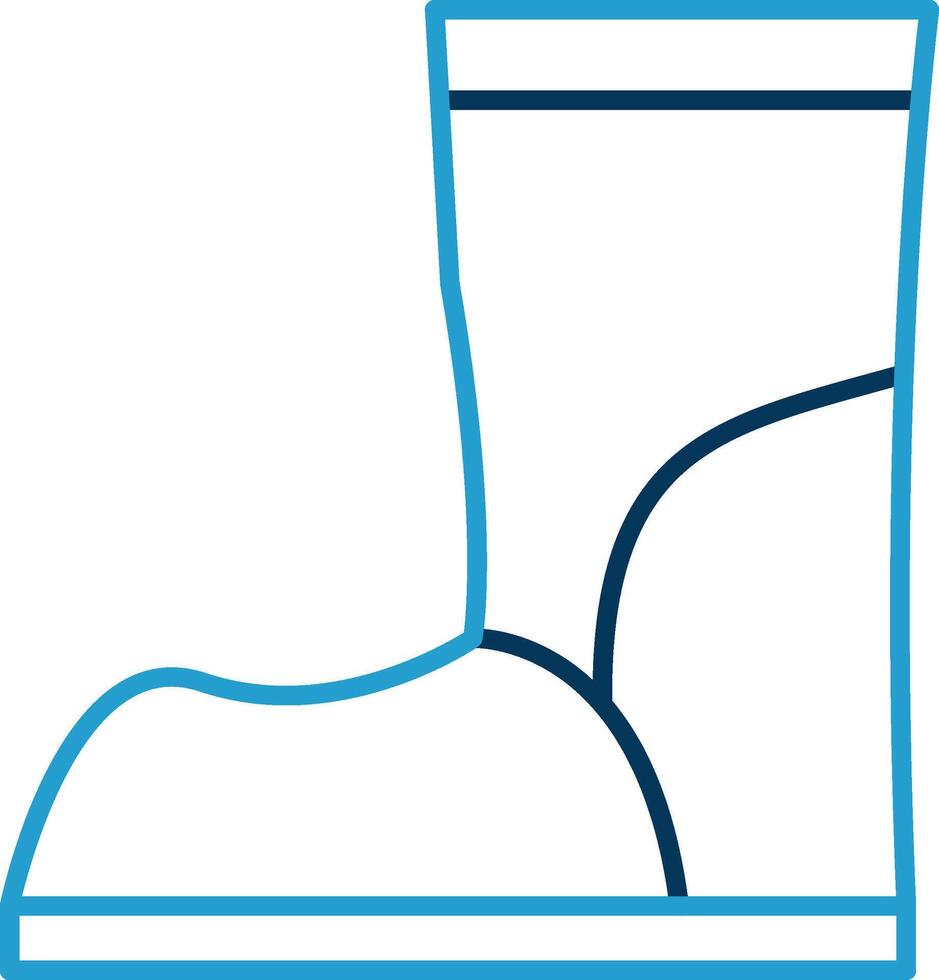 Boot Line Blue Two Color Icon vector