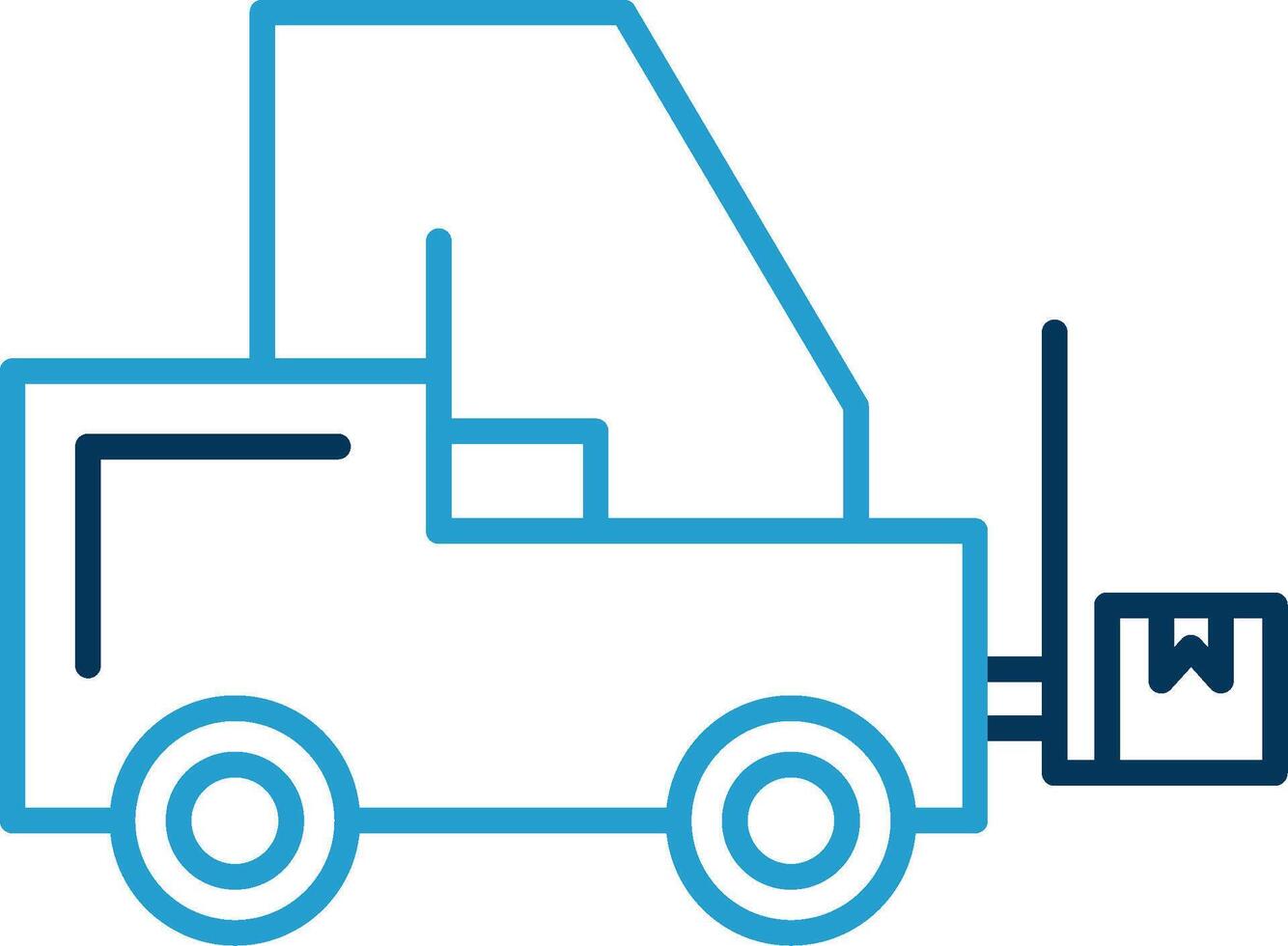 Forklift Line Blue Two Color Icon vector