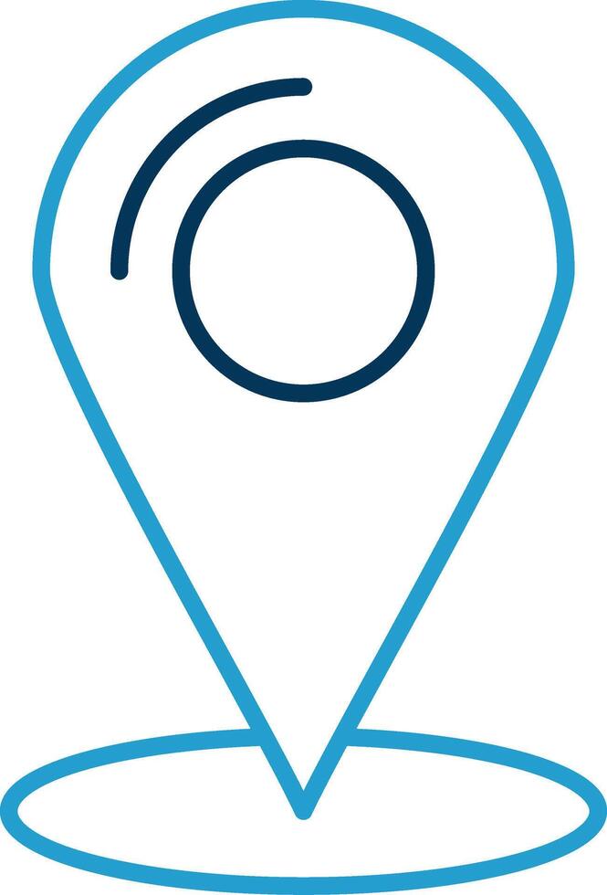 Location Line Blue Two Color Icon vector