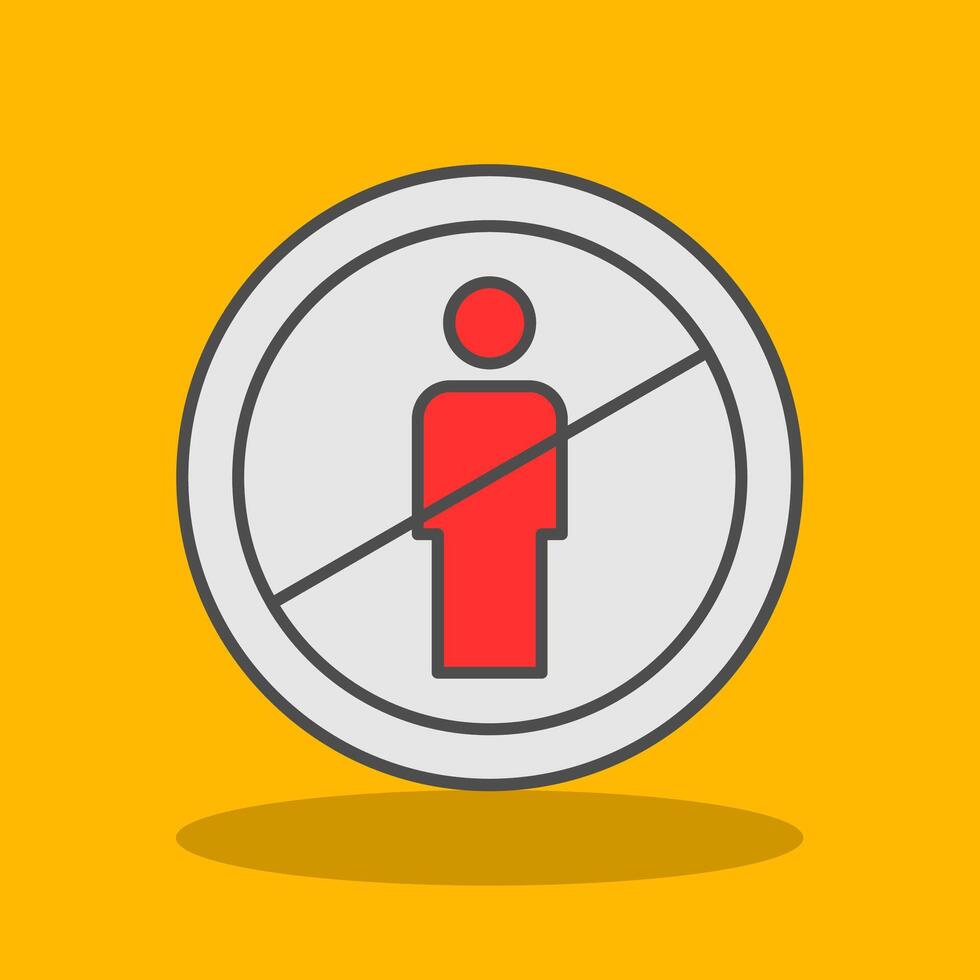 No Entry Filled Shadow Icon vector