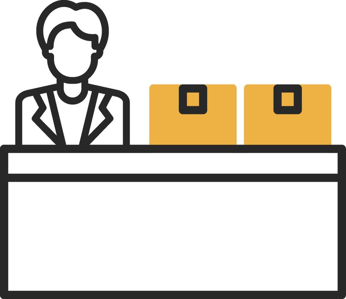 Checkin Skined Filled Icon vector