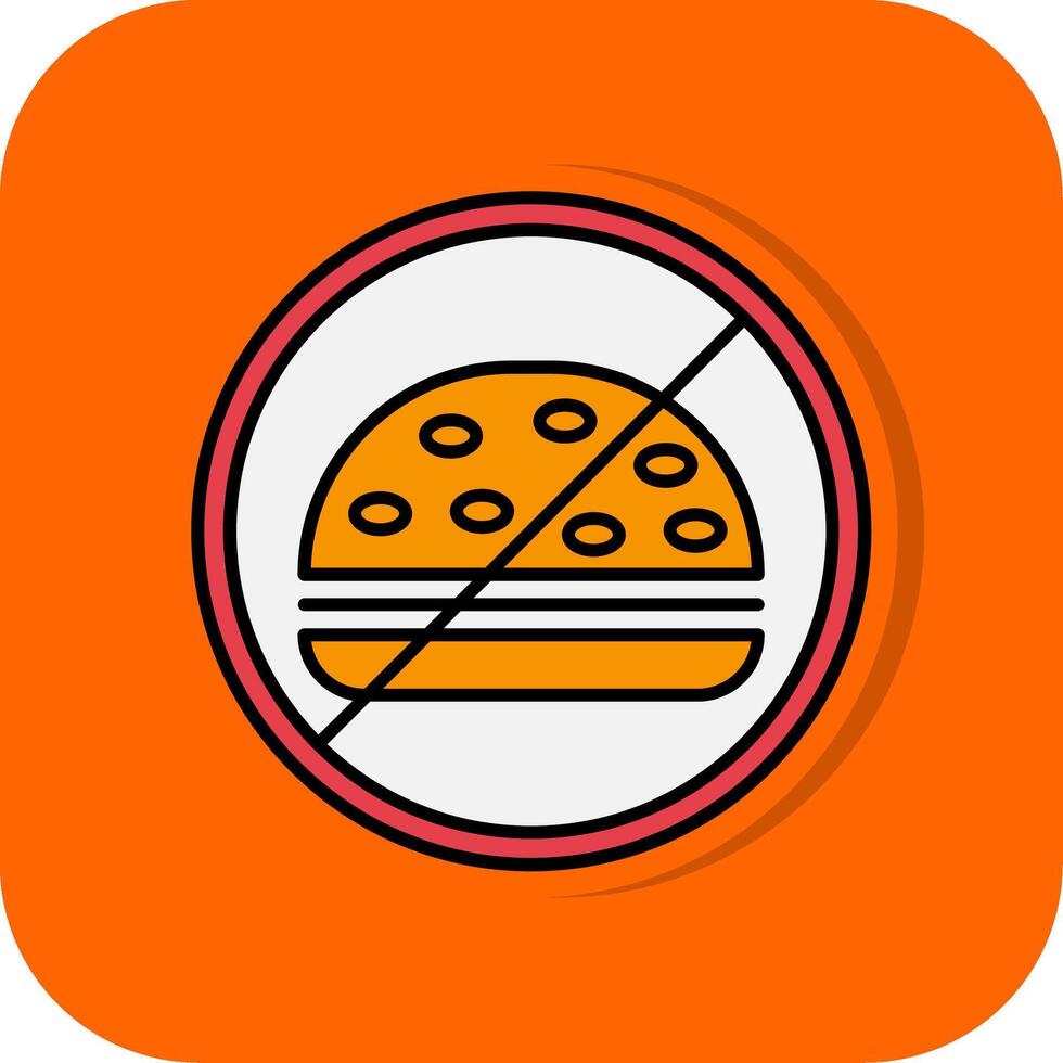 No comida lleno naranja antecedentes icono vector