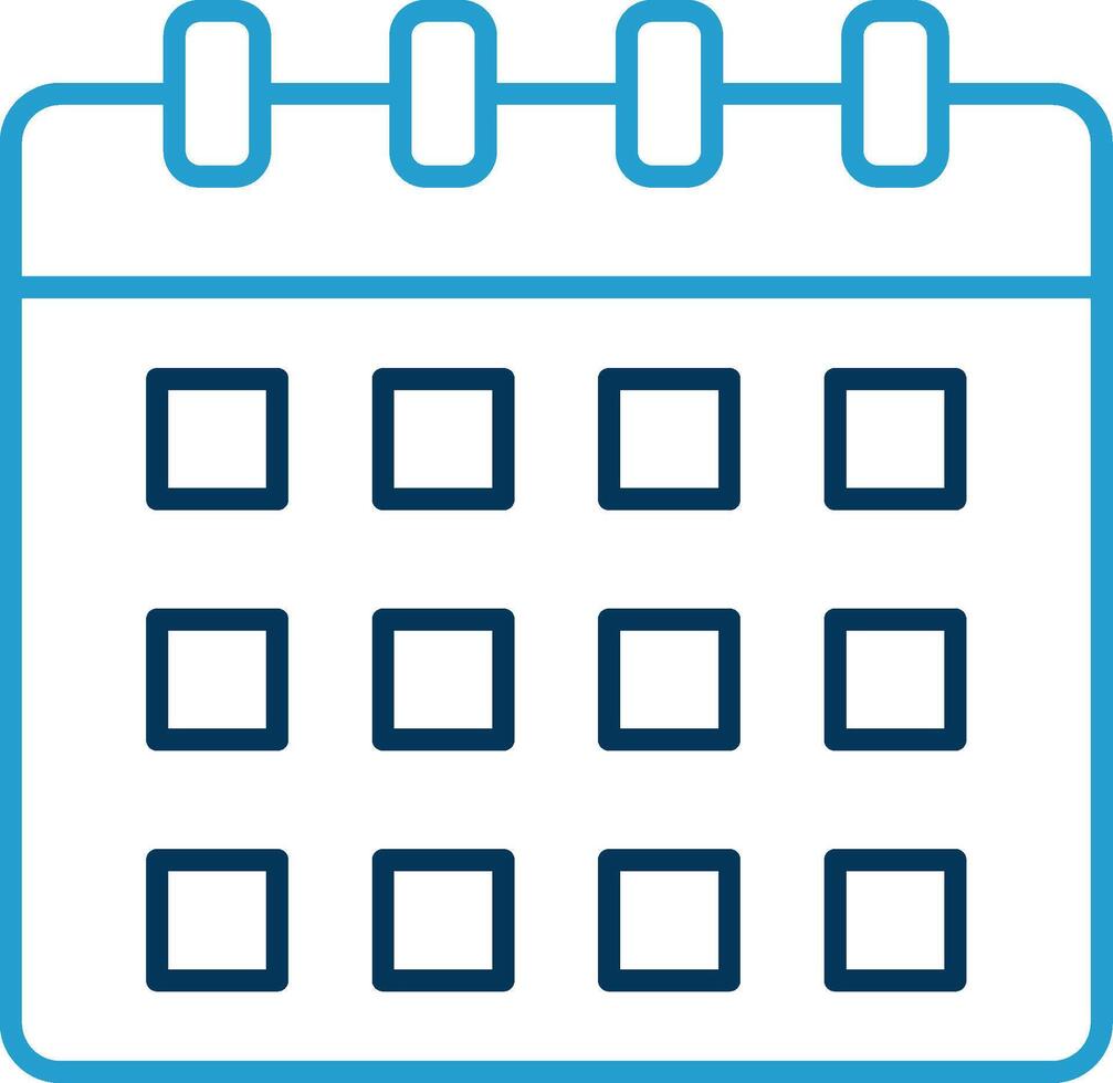 Calender Line Blue Two Color Icon vector