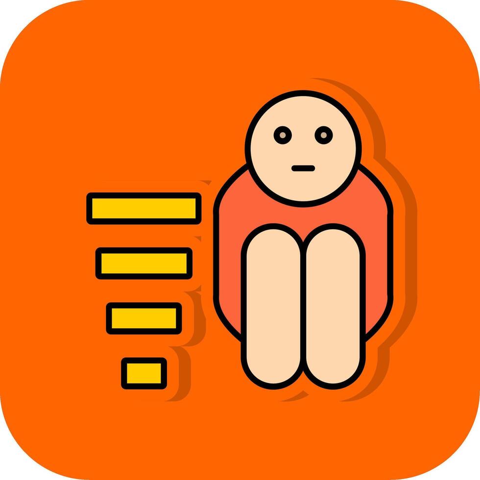 Poor Filled Orange background Icon vector