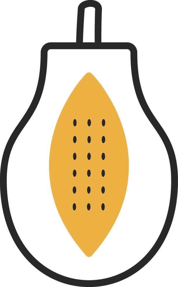 Papaya Skined Filled Icon vector
